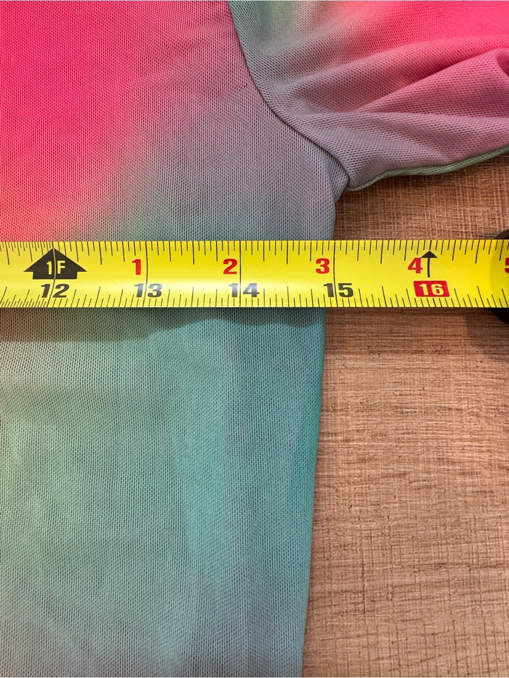 Beach Riot Multicolor Ombre Ruched Bodycon Dress Ruffles Hem Size Small - Picture 6 of 7